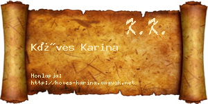 Köves Karina névjegykártya